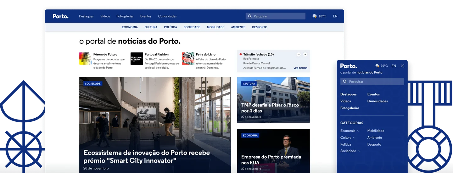 Porto.pt section pages