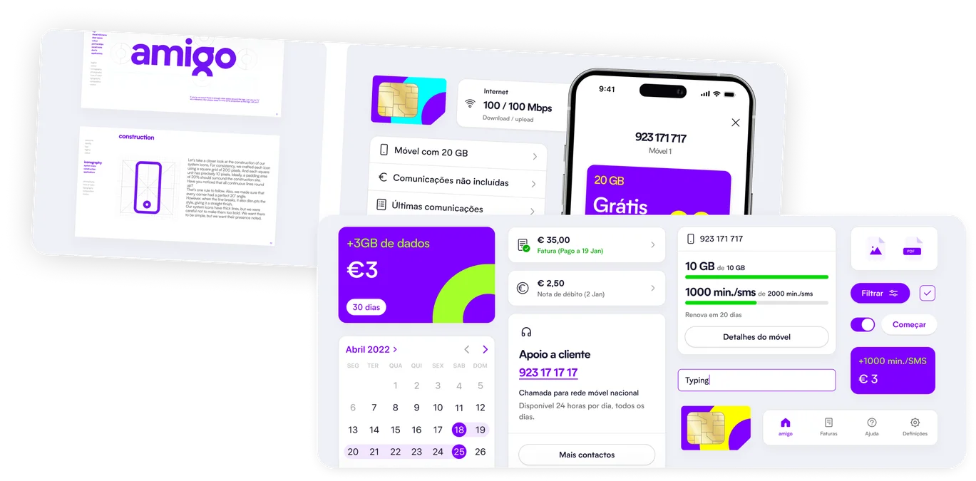amigo design system components and plan configuration screens
