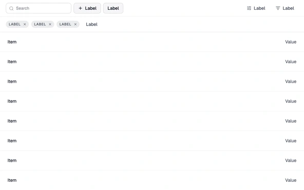 The table toolbar: components arranged into a recurring pattern