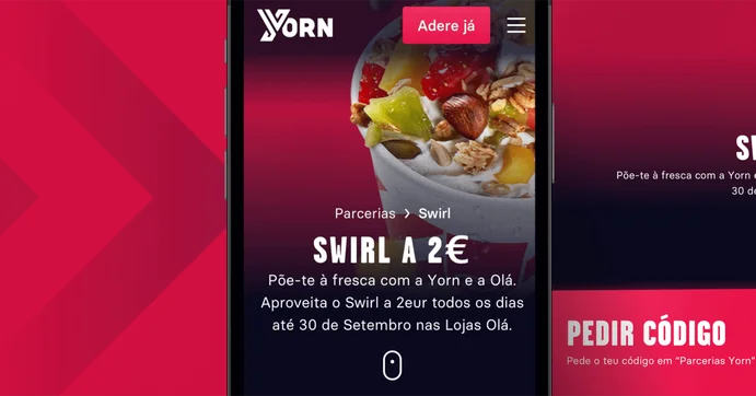 Two Yorn mobile screens side by side
